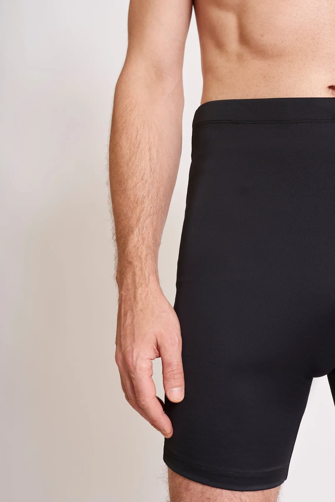 Men's High Waist Ostomy Swimsuit - Black 1